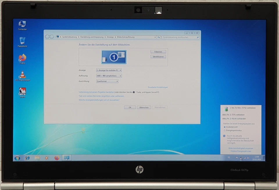 HP EliteBook 8470p Windows XP Gamer Notebook i5 500GB 4 GB Laptop 14" mit Spiel - Bild 2 von 4