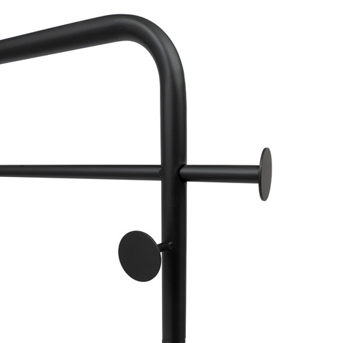 Perchero de metal organizador de riel de ropa de pie libre negro - Imagen 18 de 20