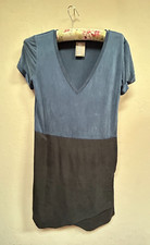 Anthropologie Dolan Left Coast V-Neck Blue Black Colorblock Horizon Dress XS