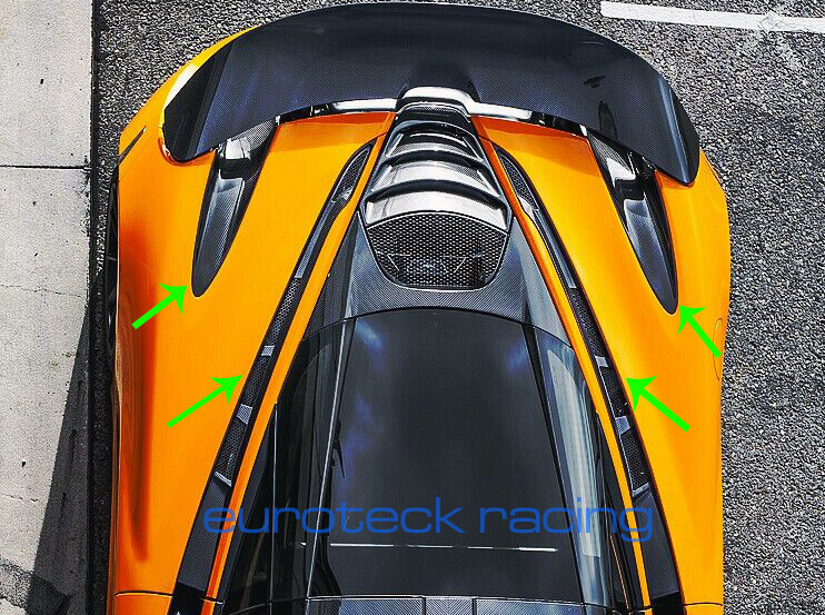 McLaren 720s Carbon Fiber Complete Rear Deck Aero Bridge Vents (4pc kit)