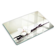 Glas-Herdabdeckplatte Ceranfeldabdeckung Spritzschutz 80x52 Vanilleschote