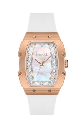 Freelook Charmant Women Rose Gold/White Rubber Watch