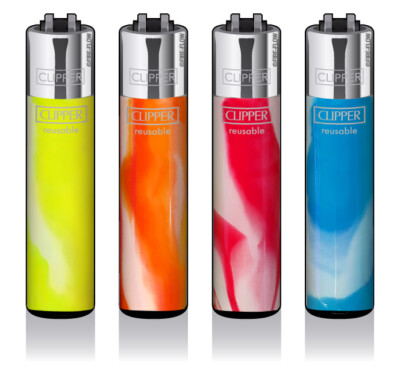 Clipper   Feuerzeug  - Fluo Nebula - 4er Set LMC65