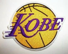 Kobe Bryant Los Angeles Lakers Embroidered PATCH~3 1/2" x x 2 3/4"~Iron or Sew