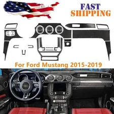 30Pcs Carbon Fiber Interior Full Set Decor Trim Sticker For Ford Mustang 2015-22