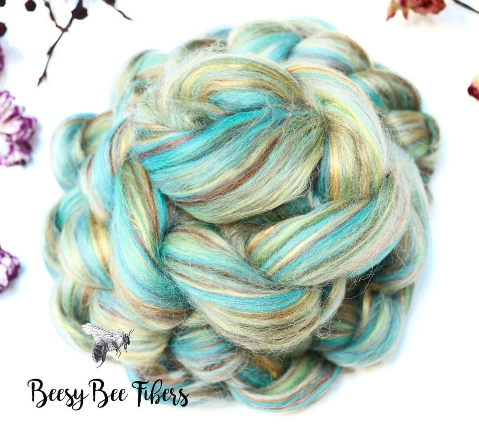 SLEEPING BEAUTY - Wool Roving Custom Blend Merino Silk Bamboo Combed Top 4 oz - Image 3 of 4
