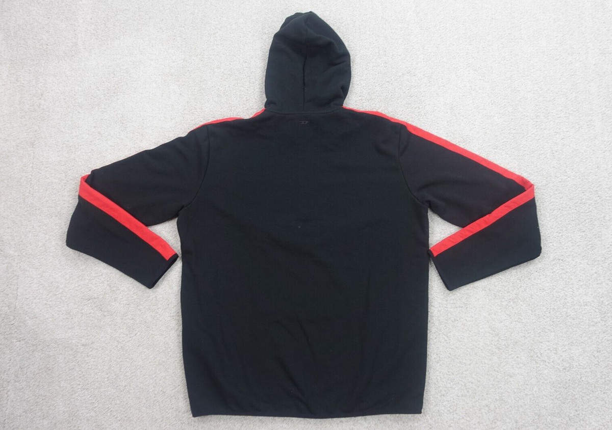 DIESEL SPORT LOGO HOODIE ブラック Lサイズ 袖ライン b1eLU 