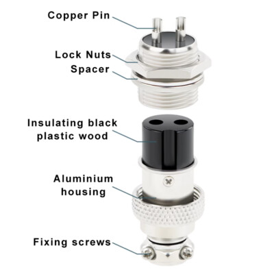 GX16 Aviation Plug 2Pin To 9Pin 16 mm Metal Male+Female Panel