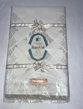 Damask Set 2 ply yarn Cotton Rayon Tablecloth W/6 Napkins 50 X 66 3385/2-991