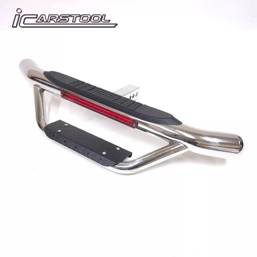 For 2" Receiver Chrome Heavy Duty Steel Hitch Step Drop Step w/ LED Brake Lights - Picture 6 of 23