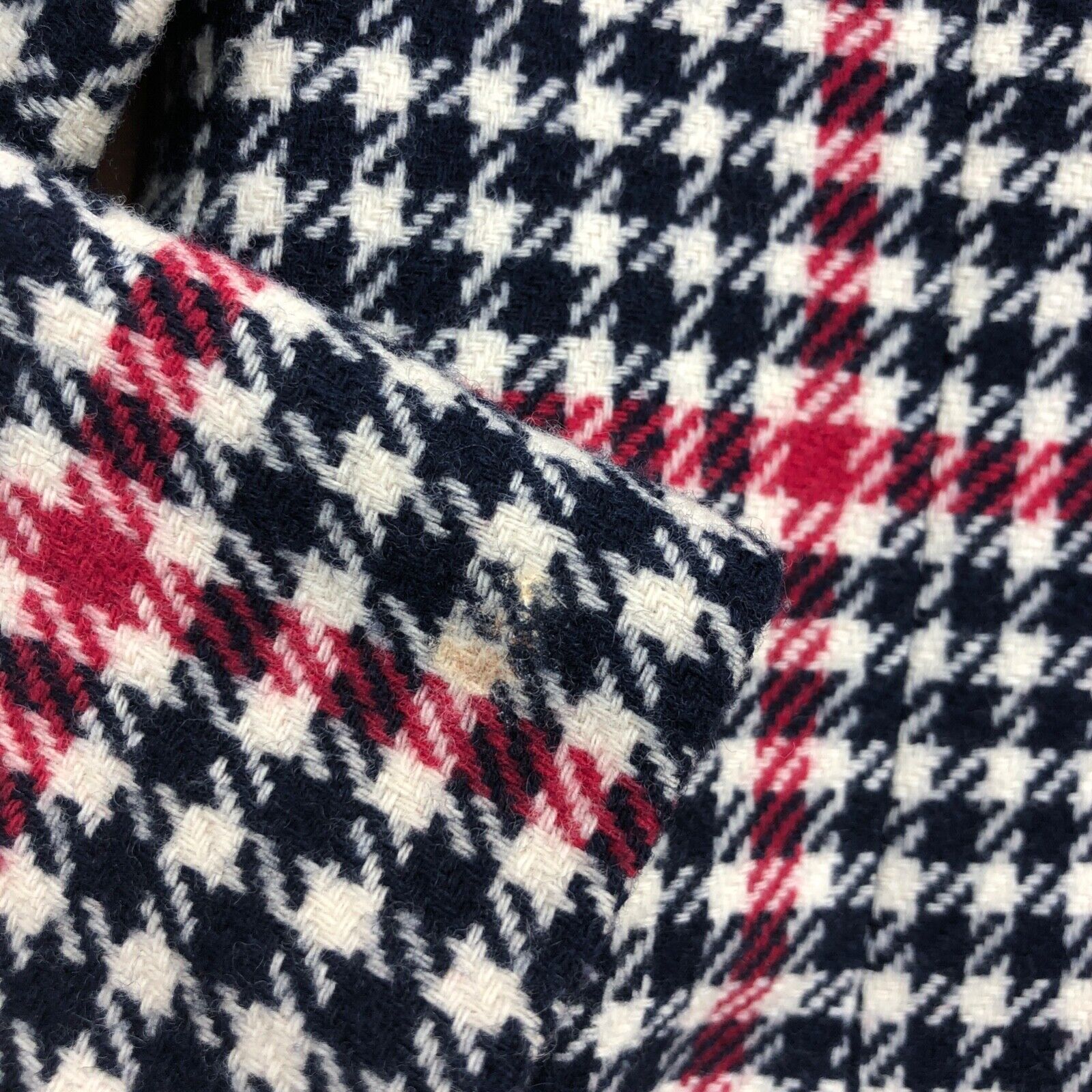Vintage Pendleton Blue and Red Wool Collared Line… - image 3