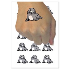 Curious Baby Seal Temporary Tattoo Water Resistant Fake Body Art Set