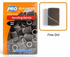 Medicool Nail Acrylic Red Sanding Bands - Fine Grit 100 pcs