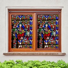 3D Art Pattern O2371 Window Film Print Sticker Cling Stained Glass UV Block Fa