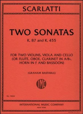 Scarlatti-Two Sonatas K.87 and K.455-Two Violins/Viola/Cello- IMC MUSIC BOOK-NEW