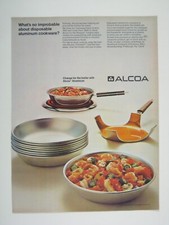 Vintage 1968 Alcoa Aluminum Disposable Cookware Print Ad