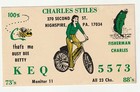 Shortwave Ham Cb Radio Postcard - Fisherman & Busy Bee - Highspire Pennsylvania