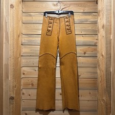 VTG 1970s North Beach Leather Whipstitch Leather Pants Ladies 7/8