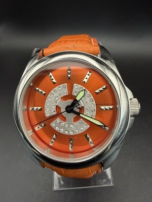 Android Quartz Watch Orange Dial Epson Y121 Movement Stainless Steel