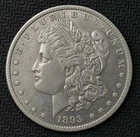 1893 Morgan Silver Dollar F Fine Details $1 Coin Collectible