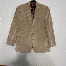 Lauren Ralph Lauren Mens Tan Corduroy Blazer Paisley Lining Sport Coat 48R