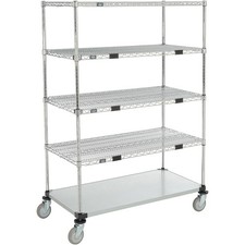 Nexel Open Sided Wire Exchange Truck 4 Wire 1 Galvanized Shelf 800 Lb Cap