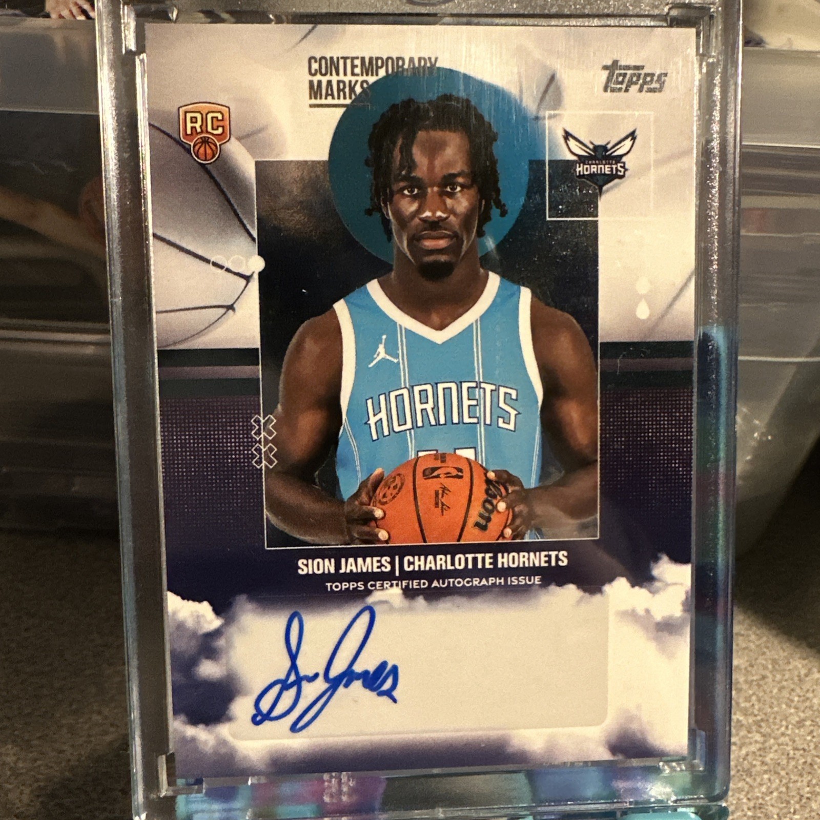 Sion James 2025 Topps Rookie Auto Contemporary Marks CM-SJ Hornets (BH)