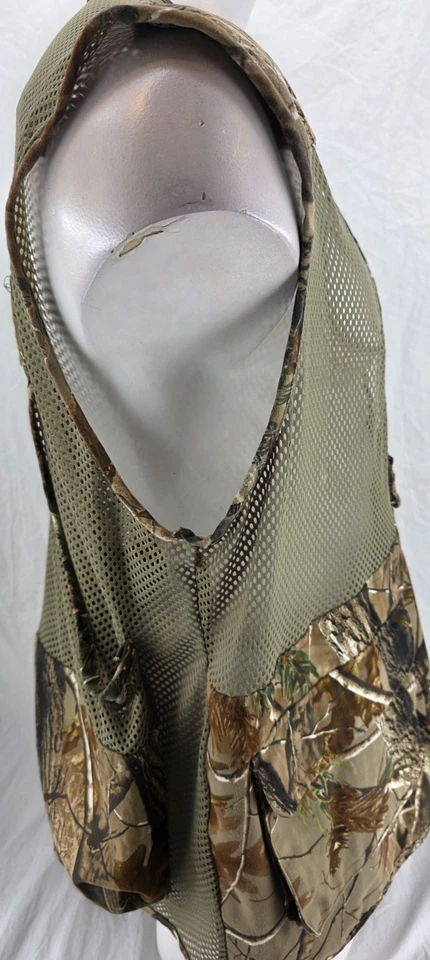 Browning RealTree Brown Camo Mesh Snap Pockets Zip Hunting Vest Men's 2XL - Image 4 of 4