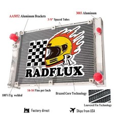 Aluminum Radiator Fit 1985-1991 Porsche 1986 944 2.5l Turbo S2 3.0l Mt 2 Row New