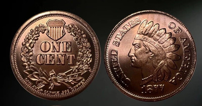 1 oz 1877 Indian Head Cent .999 Pure Copper Bullion Round Secured in Capsule