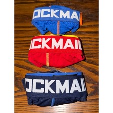 Jockmail Mens Mesh Athletic Jockstrap 3-Pack, Blue Red Navy, Size XL, NWT