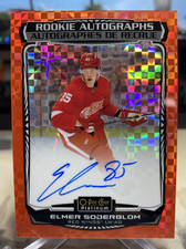 2022 OPC PLATINUM ELMER SODERBLOM ORANGE CHECKERS ROOKIE AUTO /15 SSP Penguins