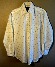 Vintage Sears The Mens Store Shirt Mens Medium Perma Prest Korea 16-67