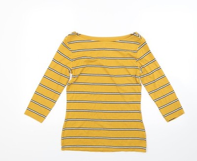 Muskat Damen orange gestreifter Pullover Sweatshirt Größe 10