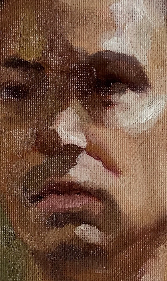 Estudio de retrato Allá Prima: óleo sobre lienzo 9x12 joven pintado de la vida Foto 3 de 4