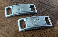 Nike AF1 Replacement Lace Tags Shoe badge SILVER Air Force Ones laces 1 pair