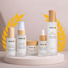 Wonde-UK Rice Skin Care Set 5pcs Cleanser Toner Serum Cream Sunscreen