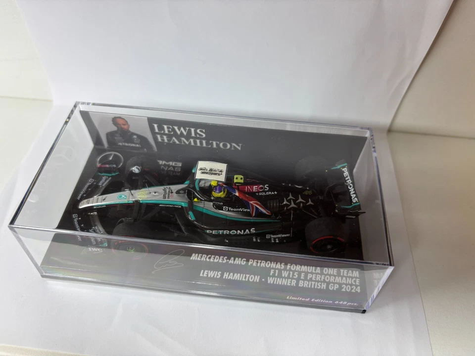 MERCEDES W15 HAMILTON WINNER BRITISH GP 1/43 2024 MINICHAMPS F1 1:43 - Immagine 4 di 4
