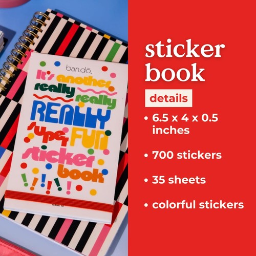 ban.do Sticker Book with Over 700 Assorted Stickers and 35 Sheets, Fun/Colorf... - 第 2/8 張圖片