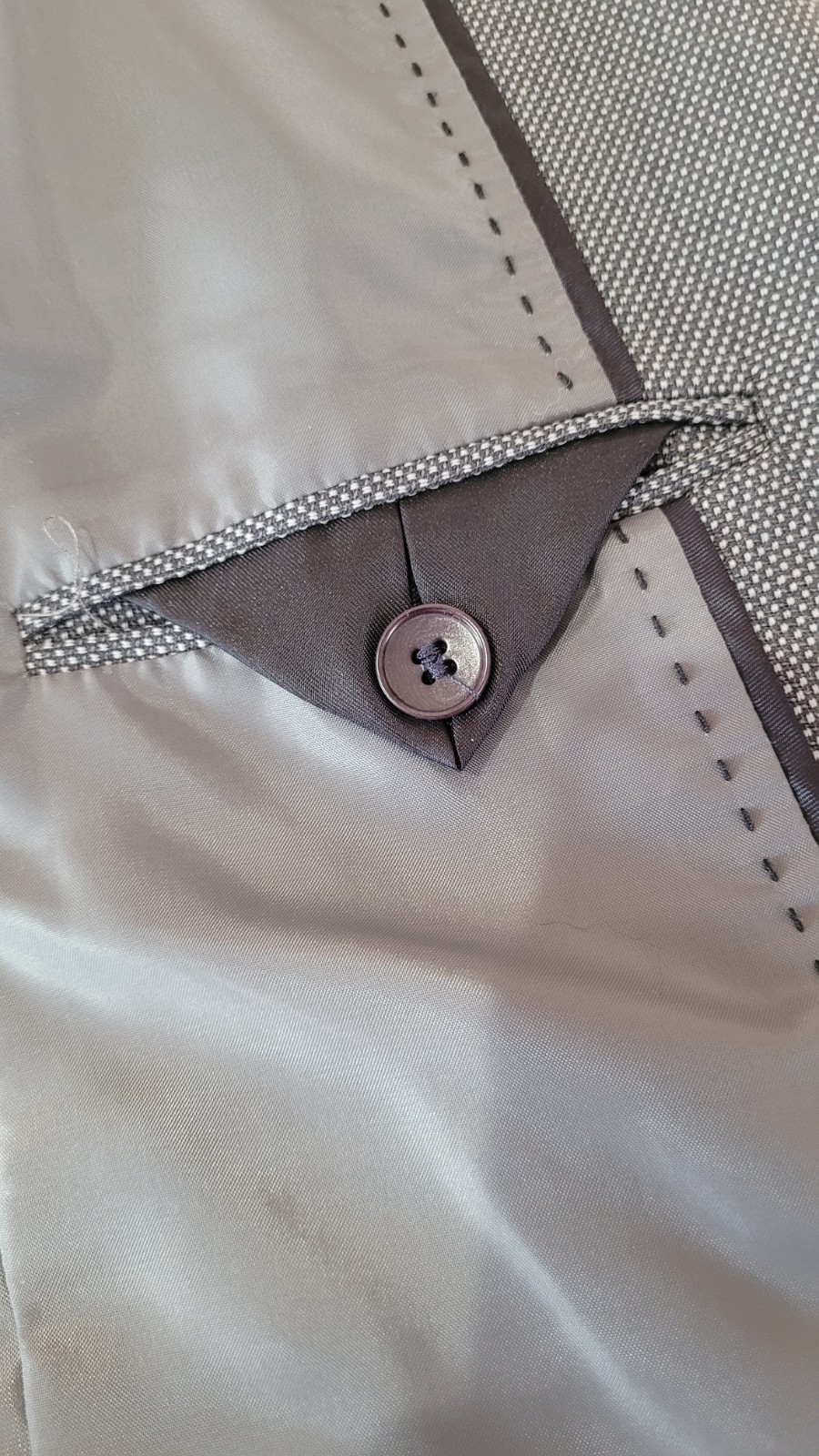 Talbots Linen Blazer Jacket Solid Gray One-Button… - image 12