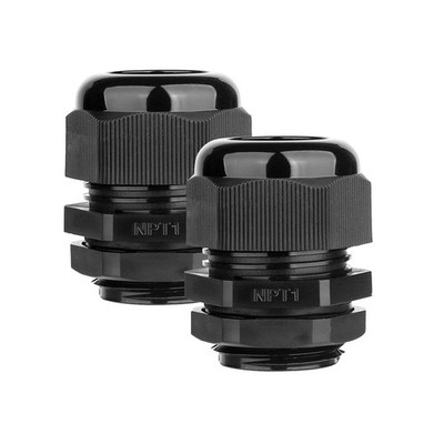 AMPELE 2 Pack 1'' NPT Cable Gland Waterproof Adjustable (2-Pack), Black
