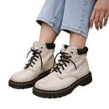 Dr. Martens Vintage 939 Padded Collar Boots Cream Leather SIZE 5