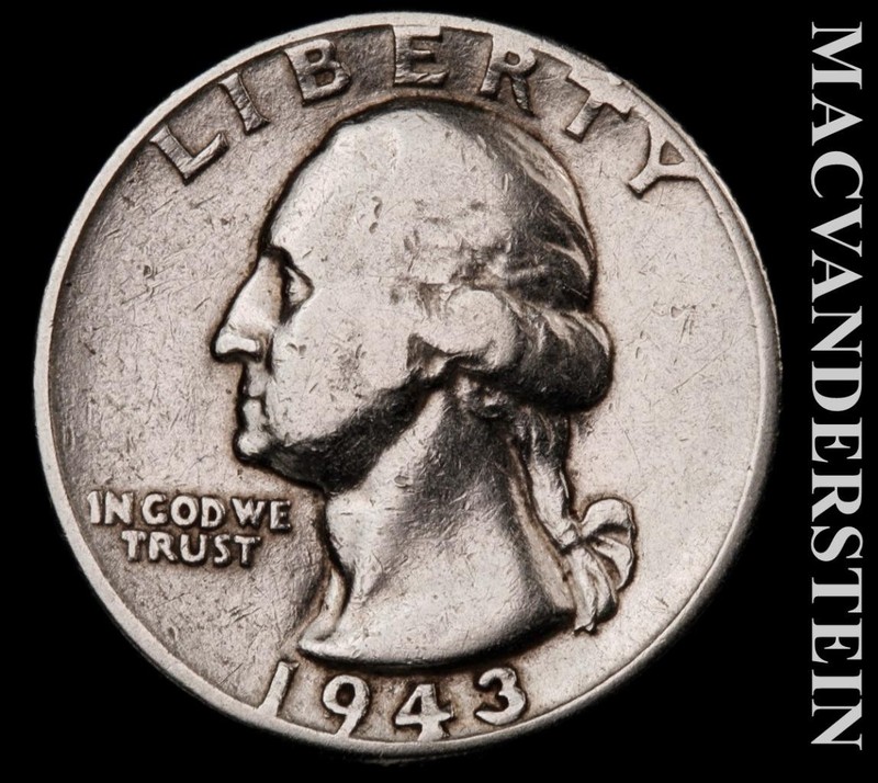1943 Silver Washington Quarter - Scarce  Better Date  No Reserve  #L4853