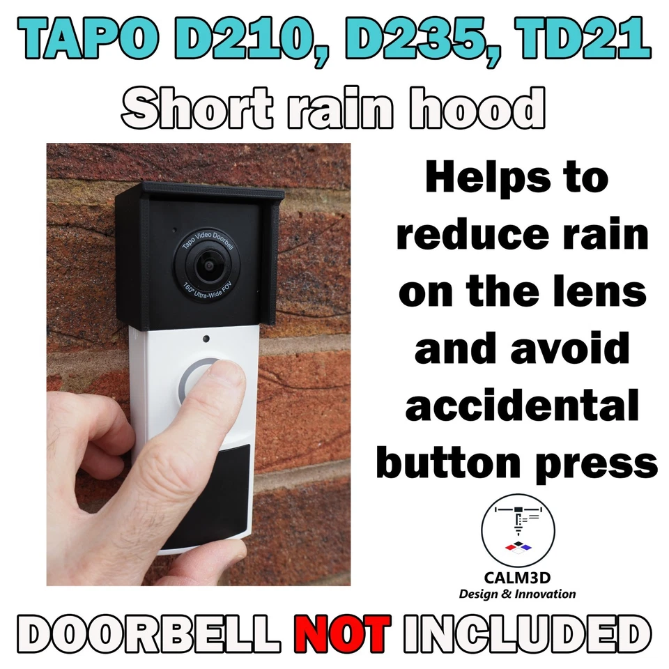 Tapo D230 D235 D210 TD21 & D130 Doorbell Rain Hood, Wedges & Mount - FREE P&P - Image 3 of 4