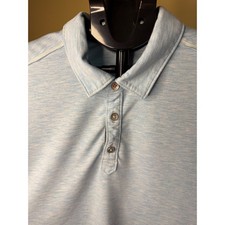 Tommy Bahama Mens Large Blue Heathered Space Dye Performance Polo Shirt 0254