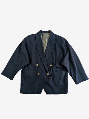 Max Mara Zweireiher Mantel Wolle Pea Jacket Damen UK 10 Coat Navy sehr guter Zustand