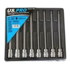 US PRO 8pc 3/8" Long Ball End Hex Allen Bit Key Sockets 3mm - 10mm 1495