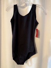 NWT Capezio Women's Black Solid Sleeveless Dancewear Leotard Size XL  A101 