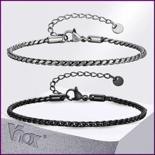 Slim 2.5mm Snake Links Bracelets for Men Teens Boys,Adjustable Stainless