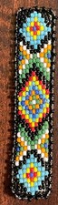 Vintage Native American made leather and multi colored bead band